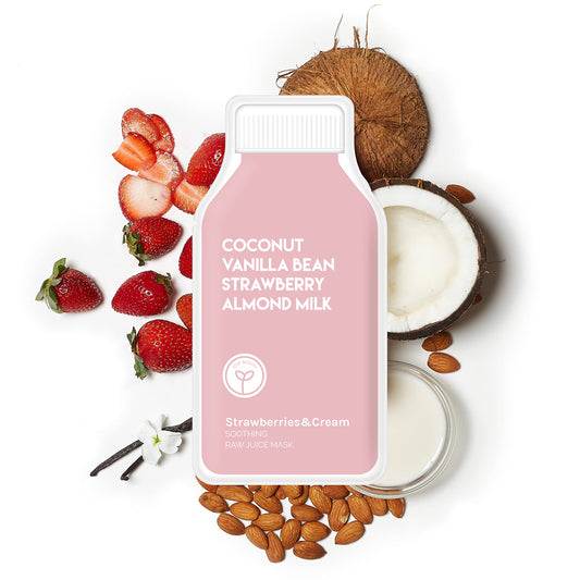 ESW Beauty Strawberries & Cream mask pack cover for soothing sensitive skin.