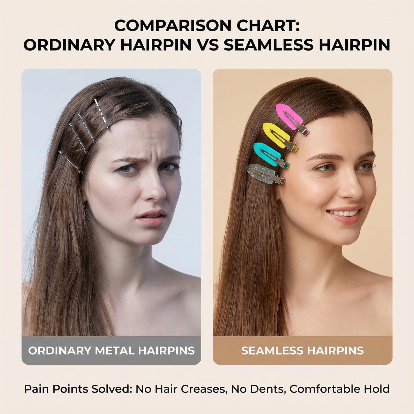 Eswala gentle durable material clips hold hair securely without snagging.