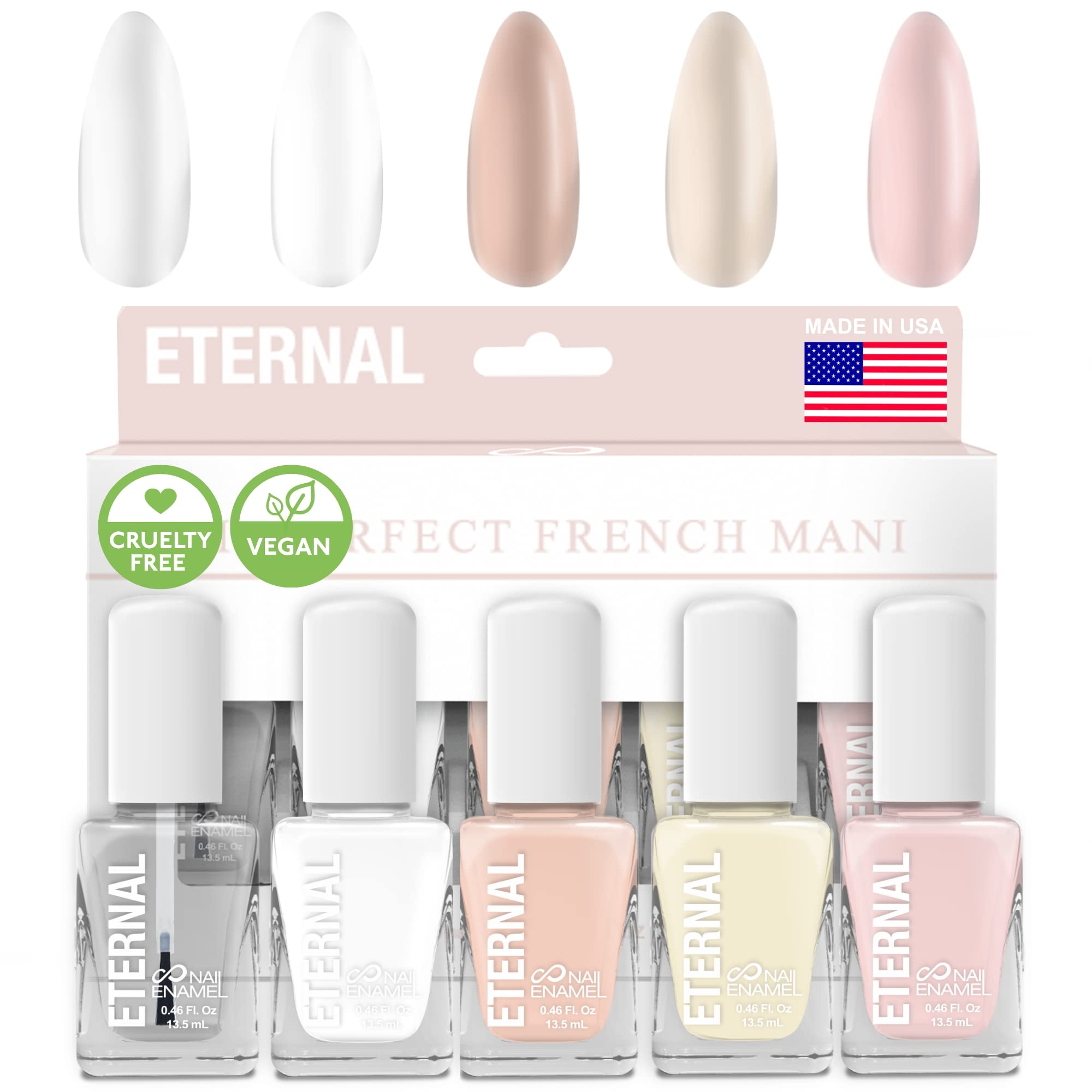 Eternal Et Voila white French nail bottle for a timeless manicure and smooth finish