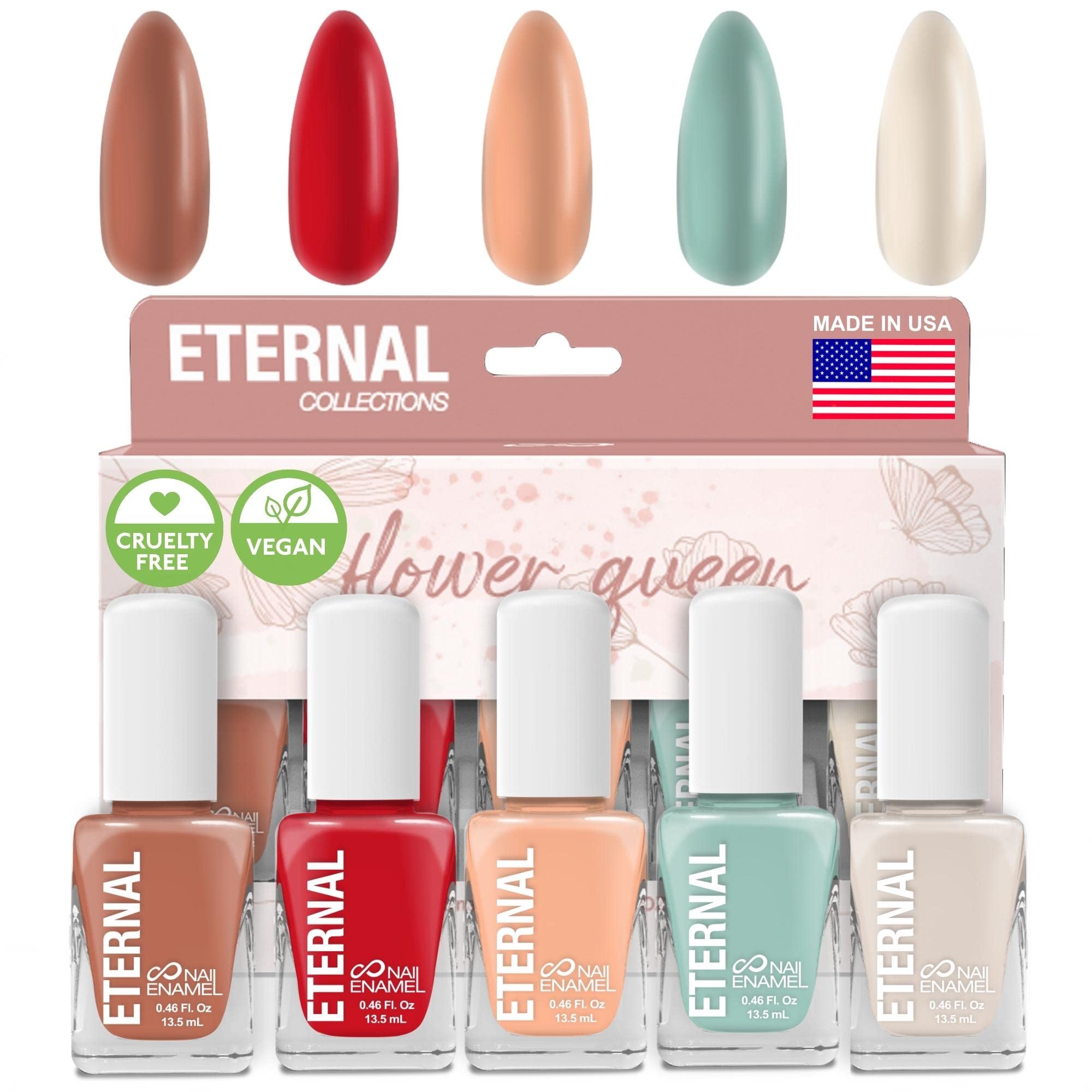 Eternal Flower Queen pastel set bottle closeup for chic at-home manicure