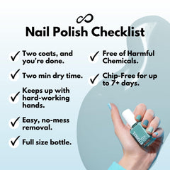 Eternal High Gloss Finish polish on nails for a brilliant shine