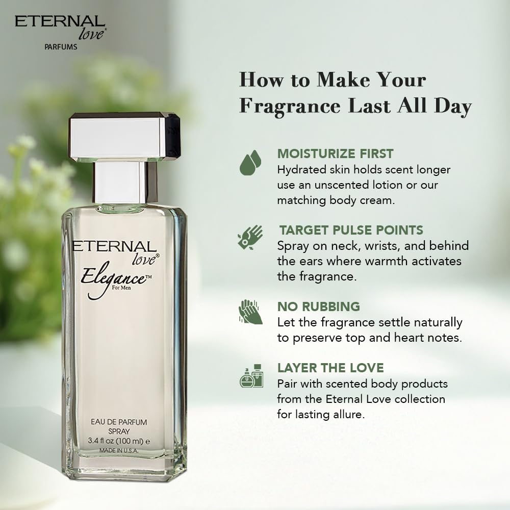 Eternal Love Elegance packaging and 3.4oz bottle, ready for gifting.