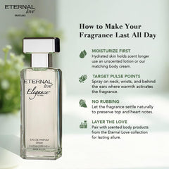 Eternal Love Elegance packaging and 3.4oz bottle, ready for gifting.