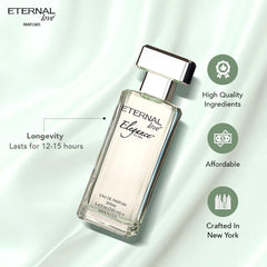 Eternal Love Elegance spray action, smooth mist for everyday use.