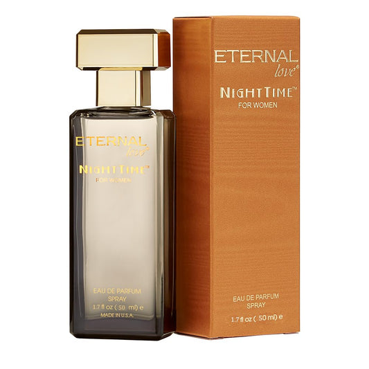 Eternal Love Nighttime rose-jasmine focus highlights romantic floral scent for memorable dates.