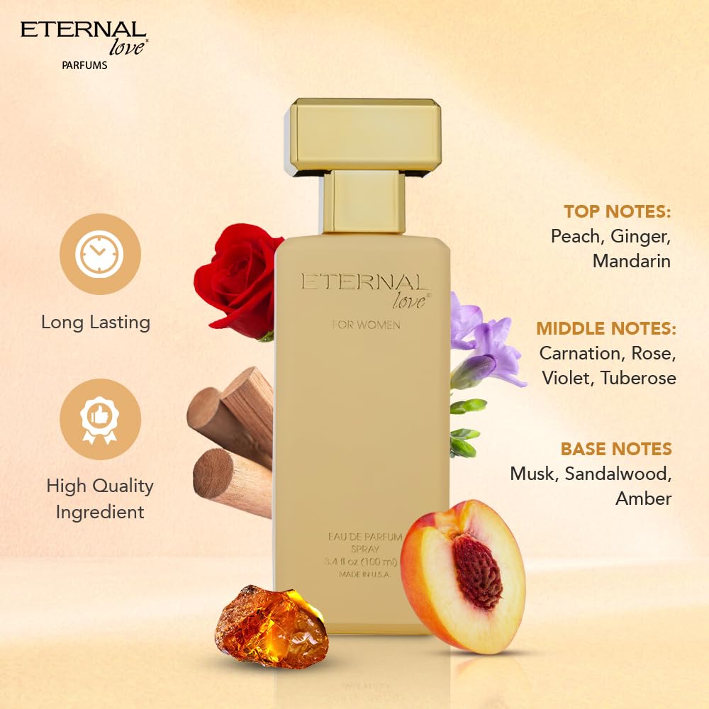 Eternal Love top notes peach and cassis for a bright daytime opening