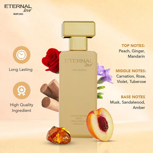 Eternal Love top notes peach and cassis for a bright daytime opening
