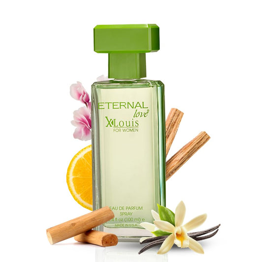 Eternal Love X-Louis bottle top view showing long-lasting fragrance for daily wear