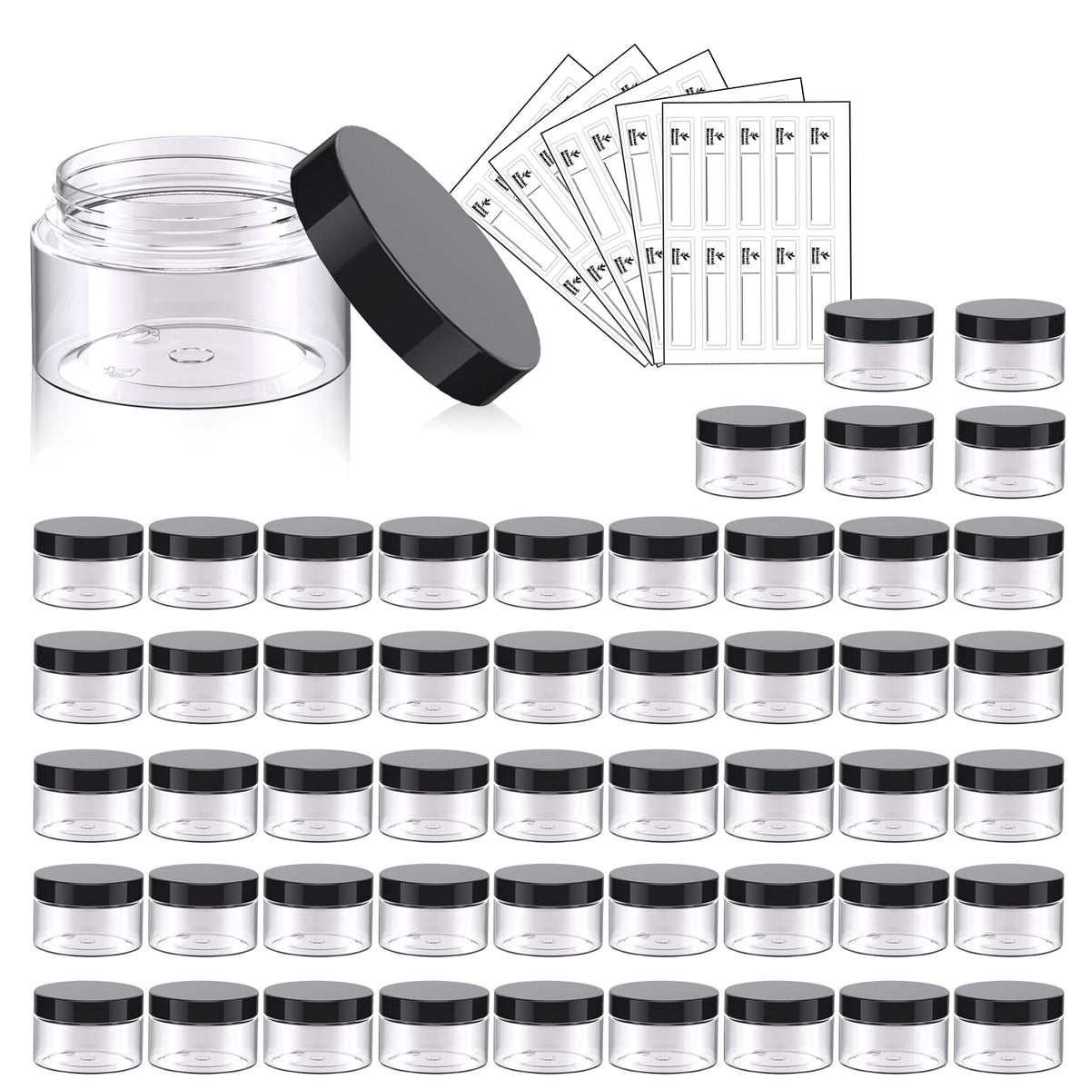 Eternal Moment 50-pack 1oz clear jars for cosmetics and samples