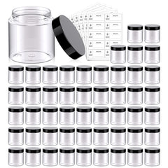 Eternal Moment 50pack 4oz jars with black lids for easy content viewing