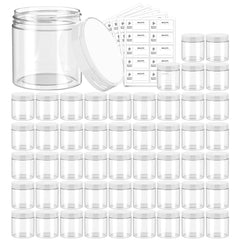 Eternal Moment 4 oz jars with clear lids for easy product display and sampling.