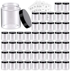 Eternal Moment 8oz clear jar with black lid for cosmetics and samples