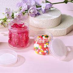 Eternal Moment transparent jar close-up highlights shatterproof PET material.