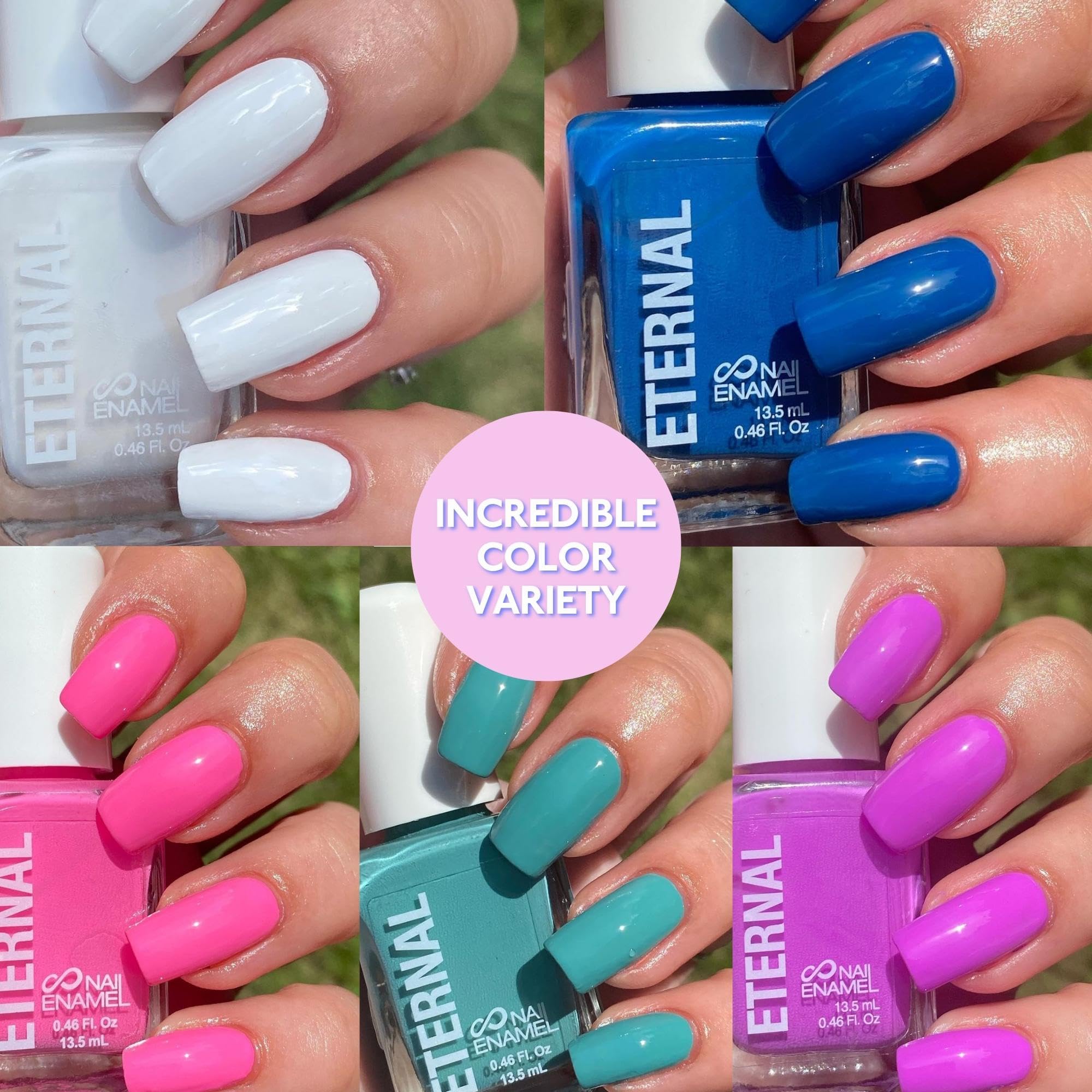 Eternal Nail Polish Crazy Violet 258 swatch showing rich purple shade and shine.