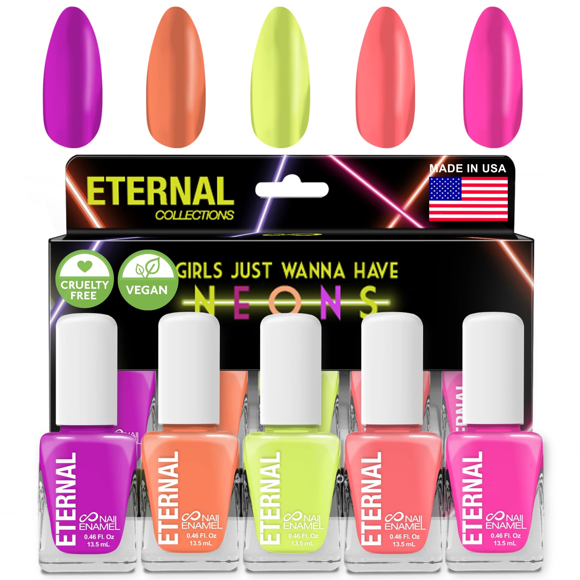 Eternal Neon pink nail polish for a vibrant, quick-dry manicure