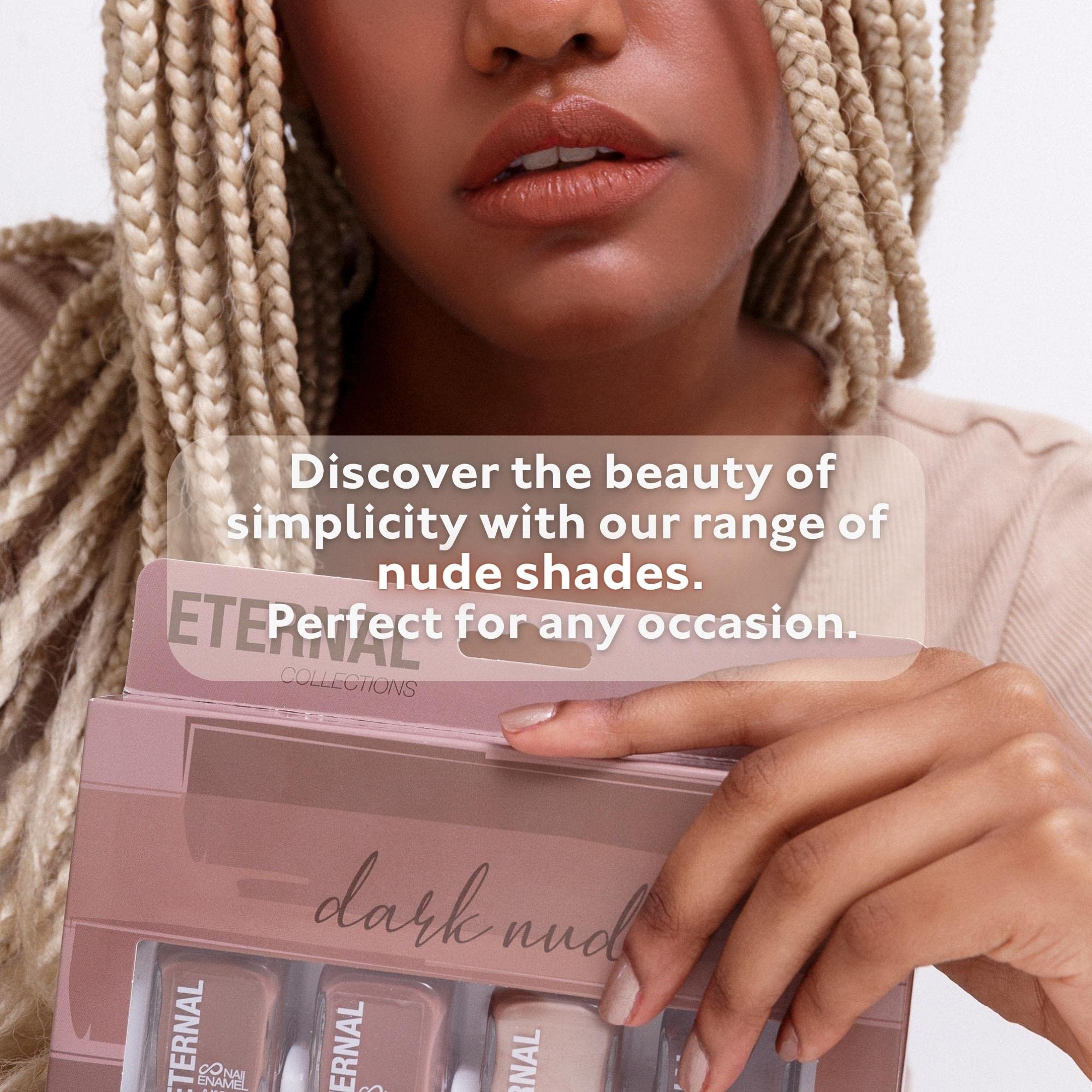Eternal Nude Nail Polish Set shade 4 bottle highlights darker nude shade for bold mani
