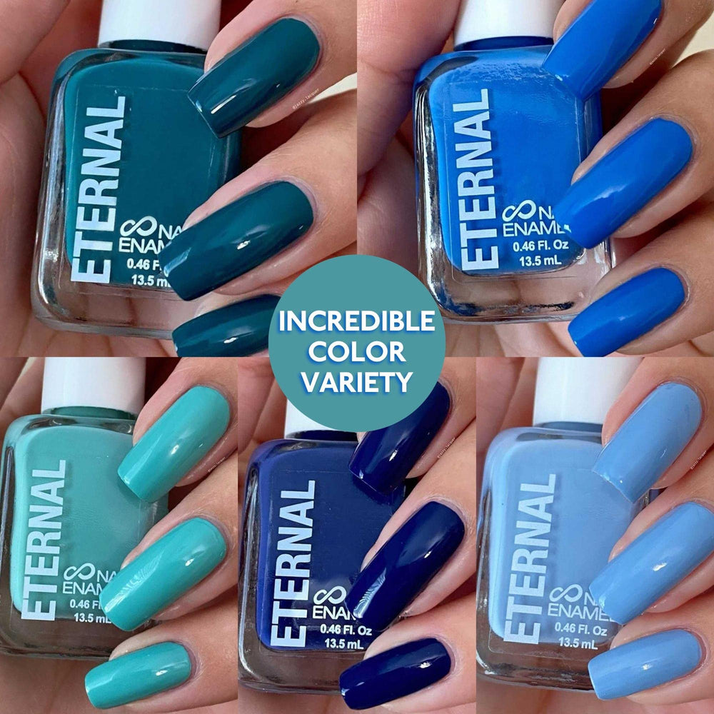 Eternal Ocean View dark blue swatch with high-pigment color and gloss