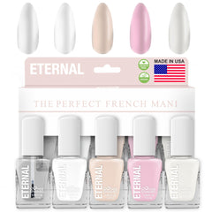 Eternal OH LA LA white nail polish bottle for a crisp, lasting finish