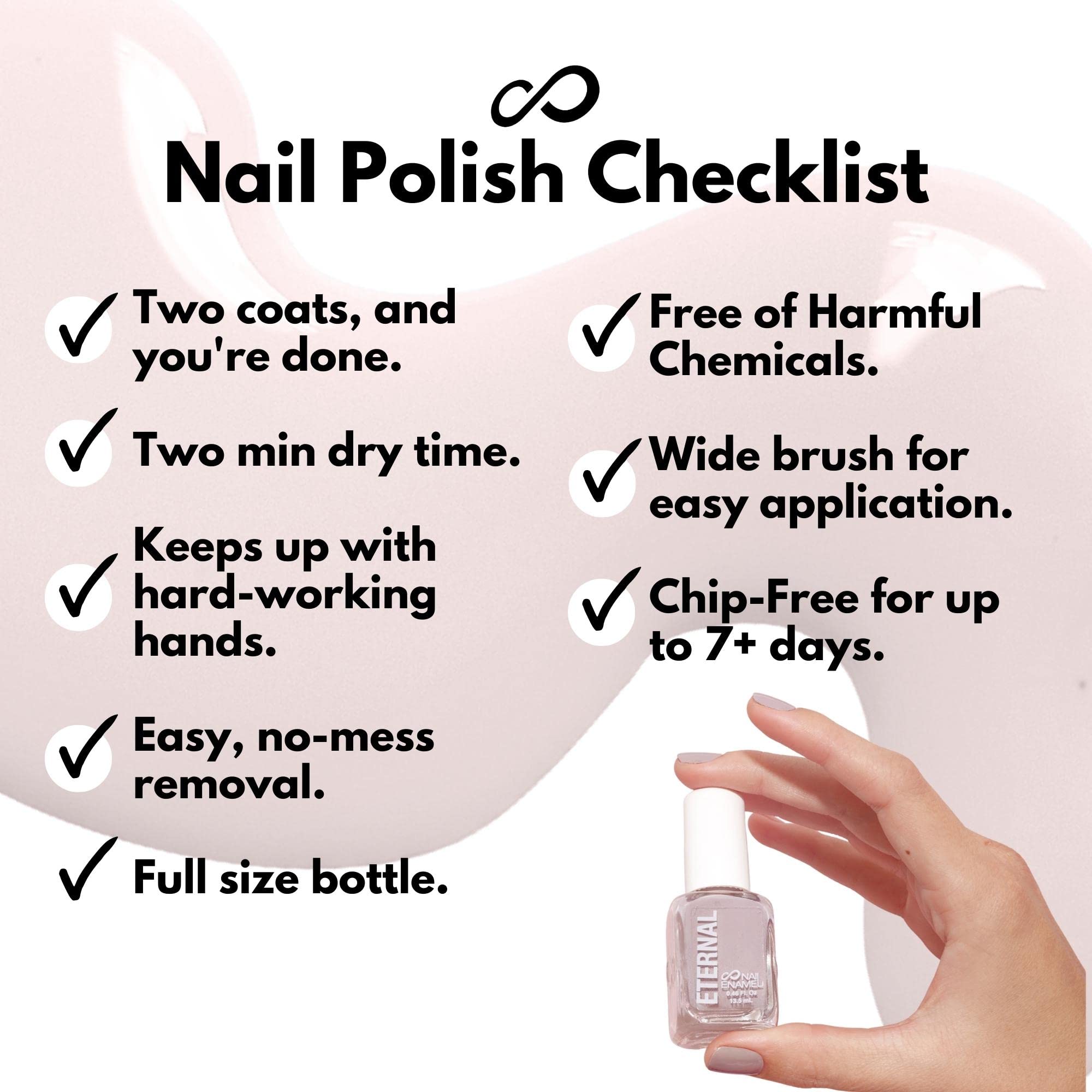Eternal Pastel Nail Polish Set fast-dry formula shown achieving quick-dry finish.