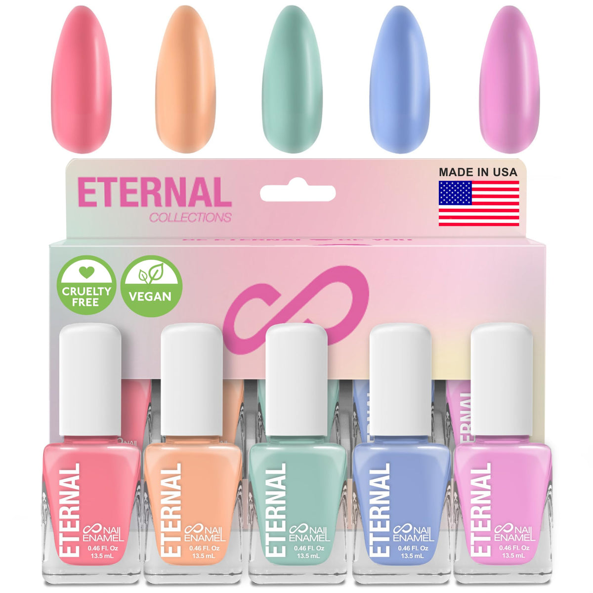 Eternal Pastel Nail Polish Set pastel pink shade for everyday manicure
