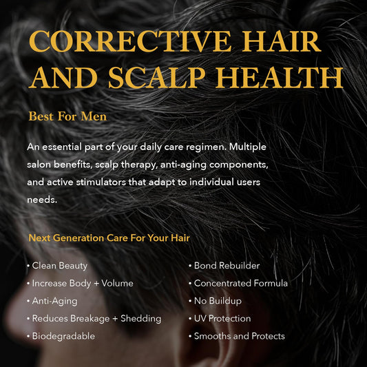 Ethica Beauty Corrective hands applying treatment to scalp for targeted nourishment.