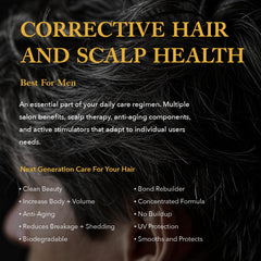 Ethica Beauty Corrective hands applying treatment to scalp for targeted nourishment.