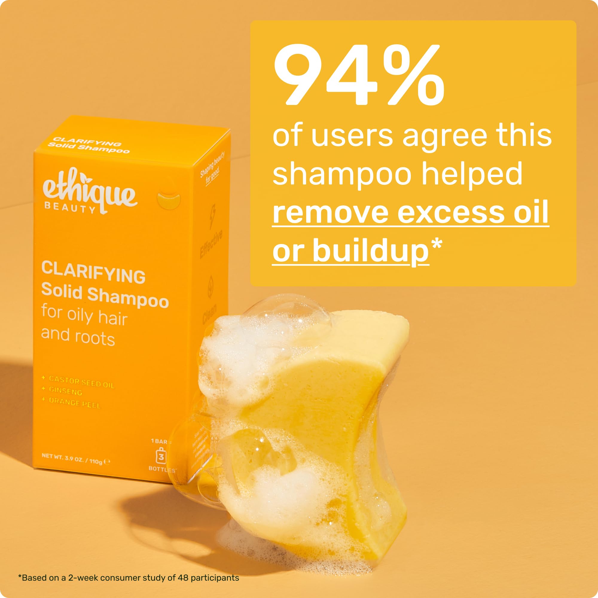 Ethique Clarifying Shampoo Bar showcased for oil control and refreshment