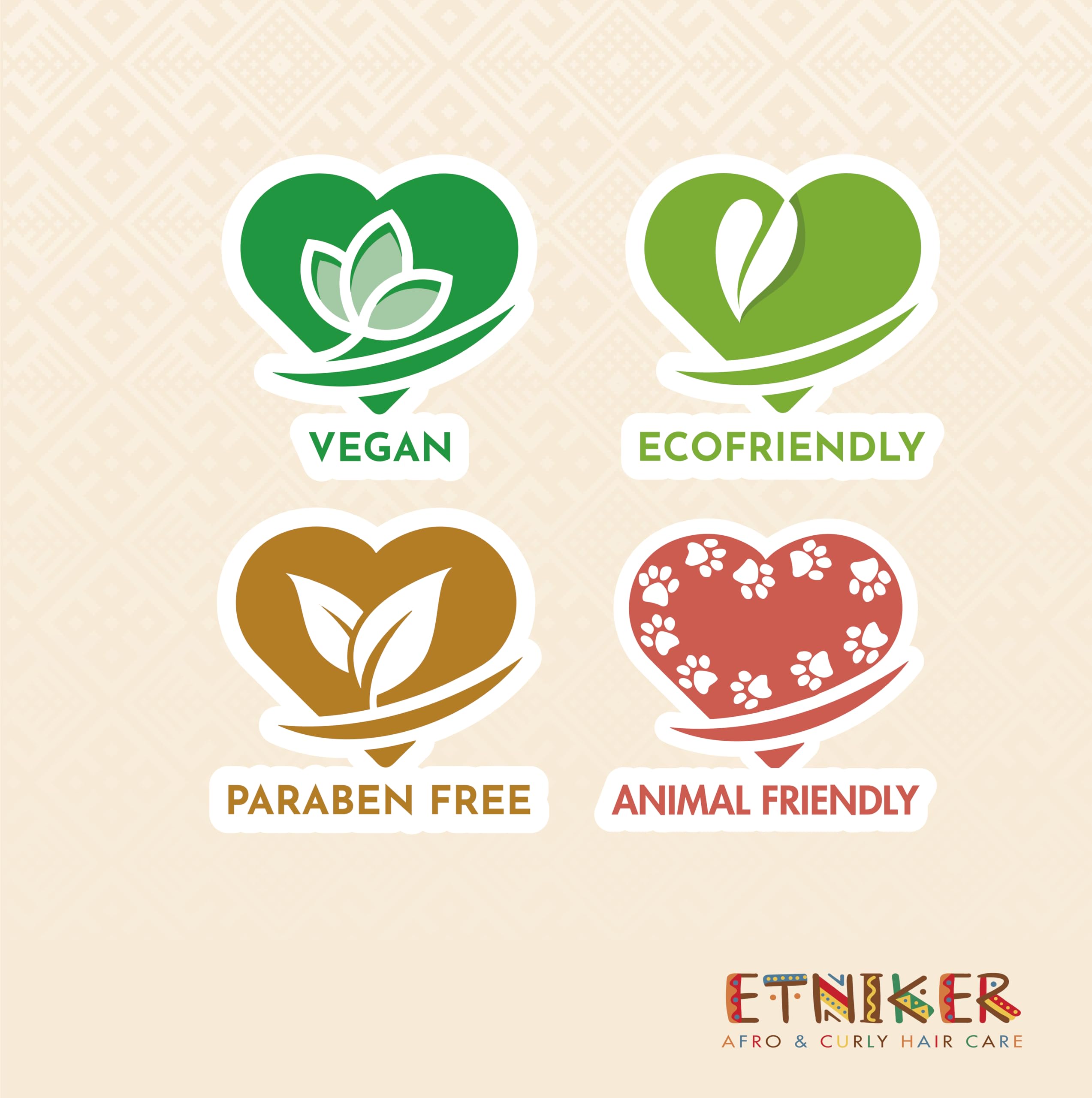 ETNIKER Nourishing Shampoo bottle with natural ingredients message suggests color-safe cleansing.