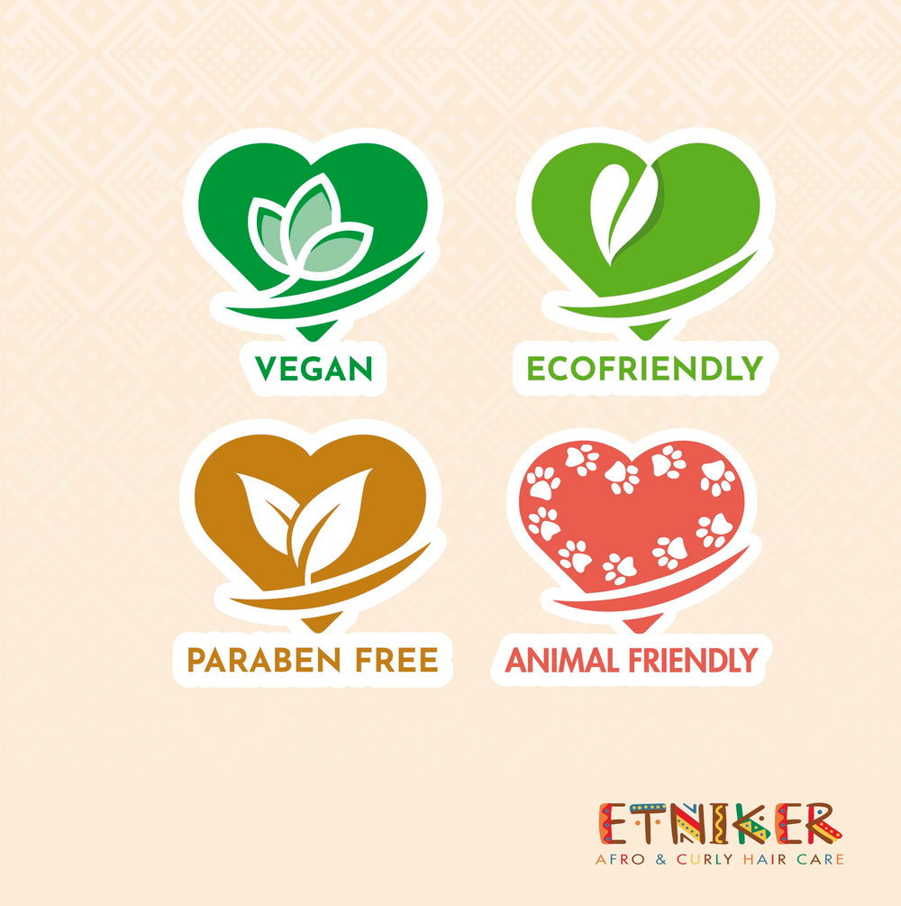 ETNIKER Nourishing Shampoo bottle with natural ingredients message suggests color-safe cleansing.