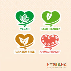 ETNIKER Nourishing Shampoo bottle with natural ingredients message suggests color-safe cleansing.