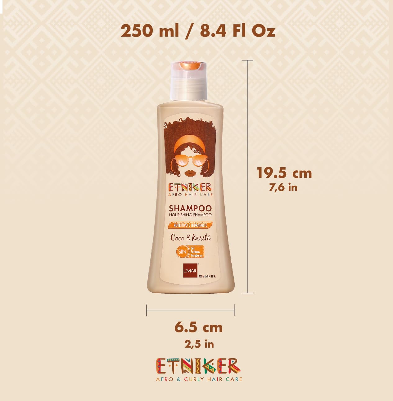 ETNIKER Nourishing Shampoo detangles hair and softens from the first wash.