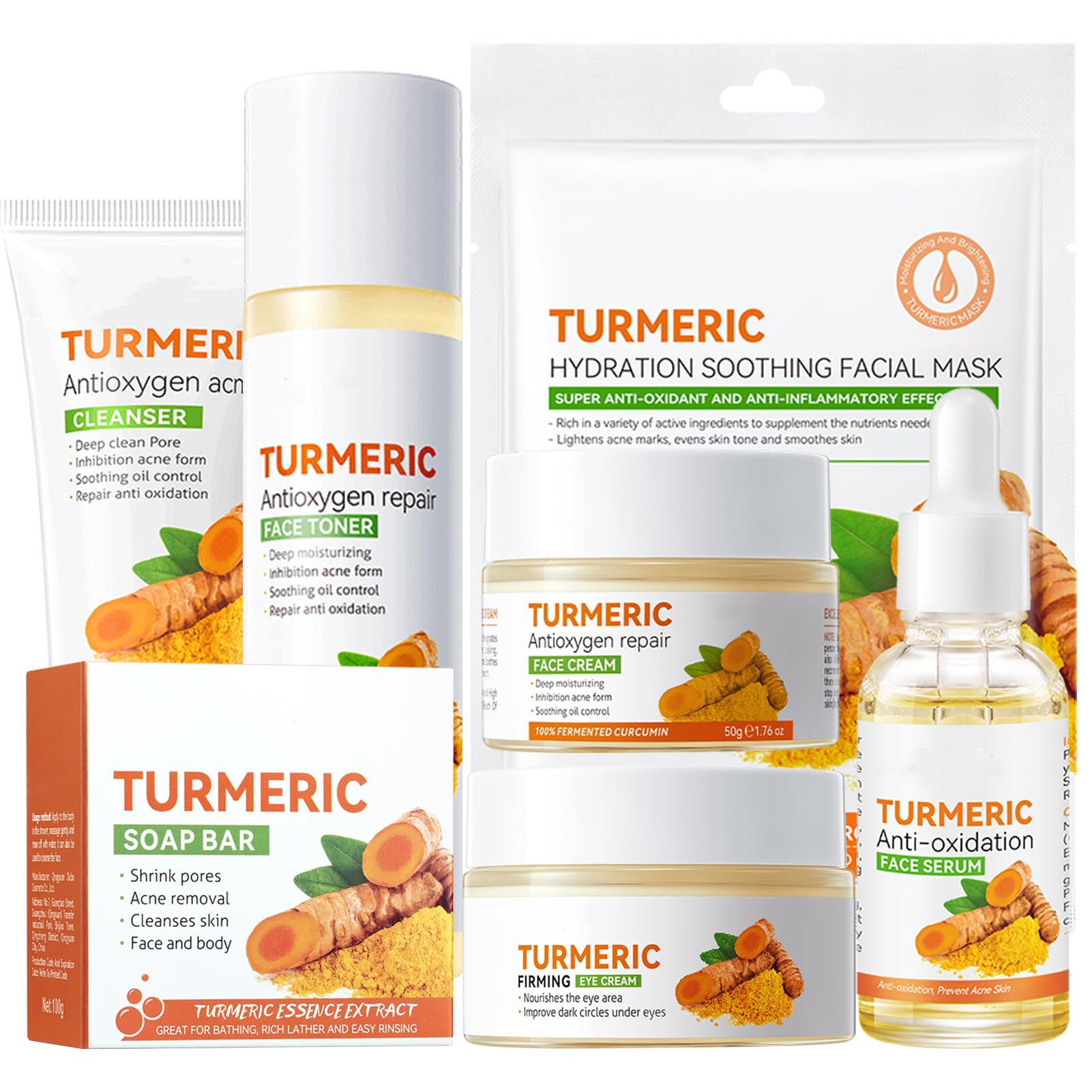 Etuanxi Turmeric Skin Care Set packaging showing a complete daily ritual for refreshed skin.