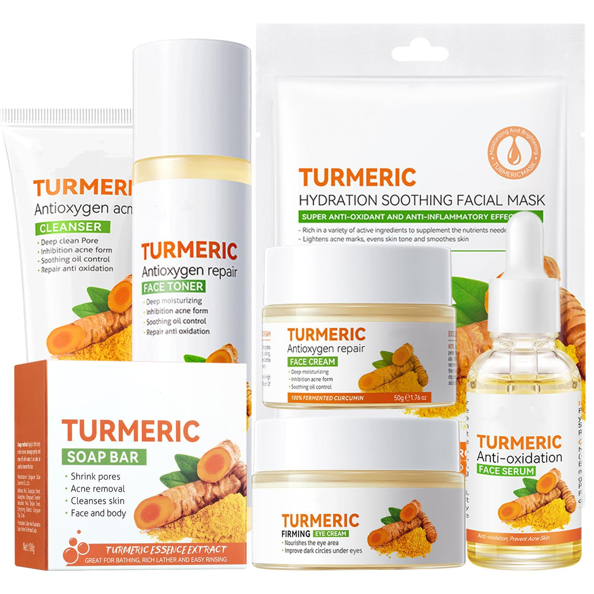 Etuanxi Turmeric Skin Care Set packaging showing a complete daily ritual for refreshed skin.