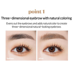 ETUDE Color My Brows nourishing formula with allantoin and beeswax supports brow moisture