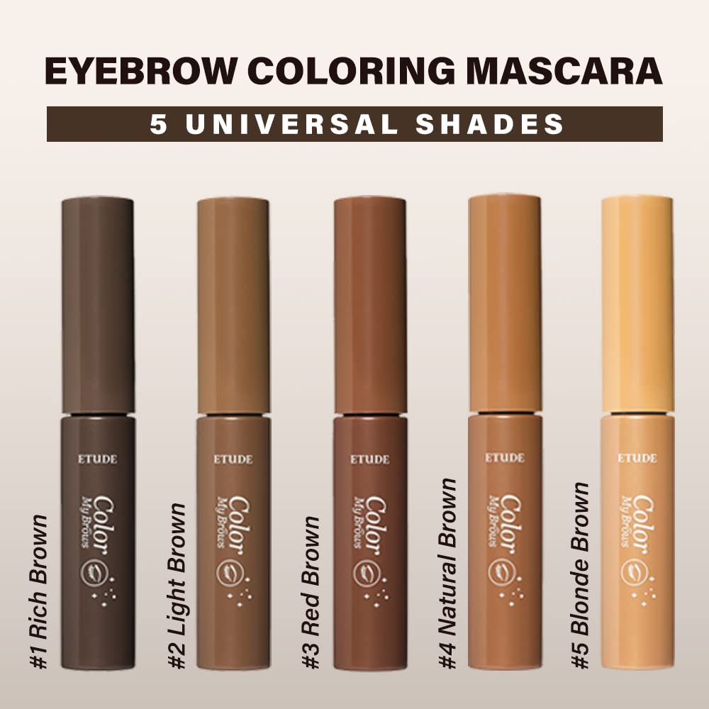 ETUDE Color My Brows with allantoin and waxes for moisture and shine.