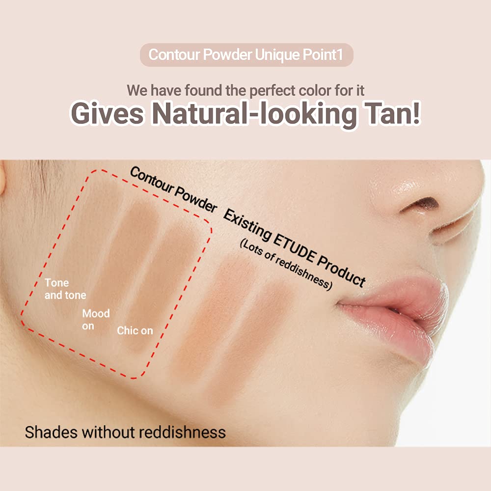ETUDE Contour Powder Creator natural shadow effect helps sculpt under varied lighting.
