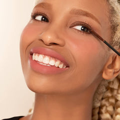 ETUDE Curl Fix Mascara #2 Brown side view emphasizes slim, comfortable formula