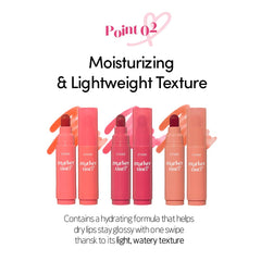 ETUDE Dear Darling Marker Tint 2 Plum application on lips glides smoothly