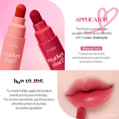 ETUDE Dear Darling Marker Tint 2 Plum lip color option for day to night looks