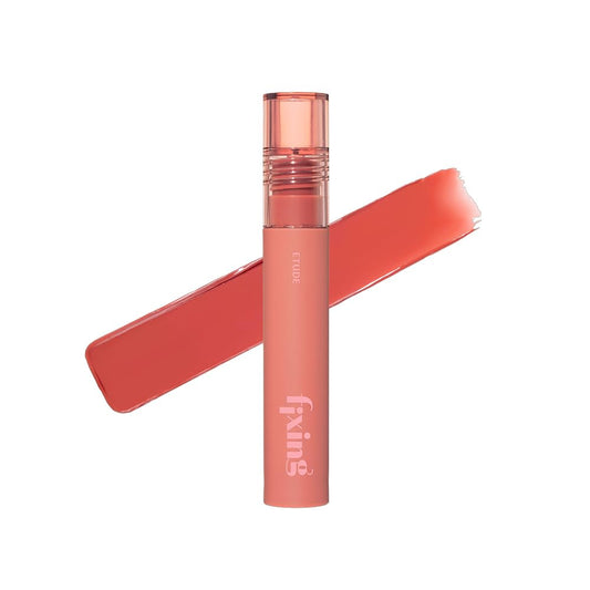 ETUDE Fixing Tint 19 Coral Breeze swatch on arm showing rich pigment and long wear