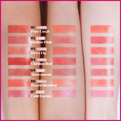 ETUDE Glow Fixing Tint 5 Mauvement glossy finish on lips in natural light