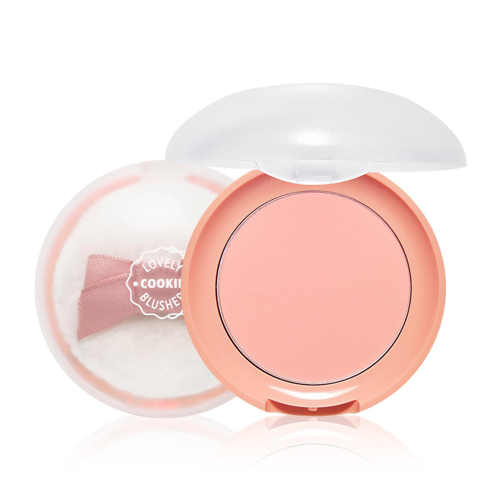 ETUDE Lovely Cookie Blusher Apricot Peach Mousse compact glow for natural radiance