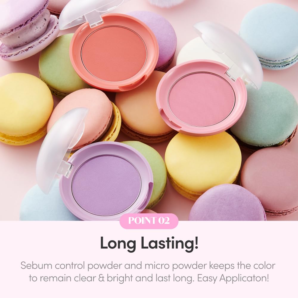 ETUDE Lovely Cookie Blusher Grapefruit Jelly glow-finish adds radiance and a soft focus.