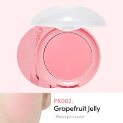 ETUDE Lovely Cookie Blusher Grapefruit Jelly puff-application shows comfortable, easy use.