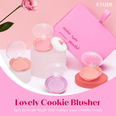 ETUDE Lovely Cookie Blusher built-in puff enables easy application