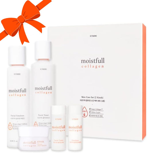 ETUDE Moistfull Collagen Set with toner emulsion and cream for deep hydration and skin resilience
