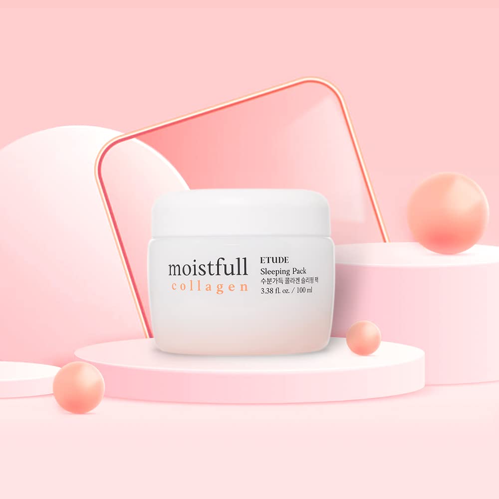 ETUDE Moistfull sleeping pack in minimal packaging, bedside skincare setup