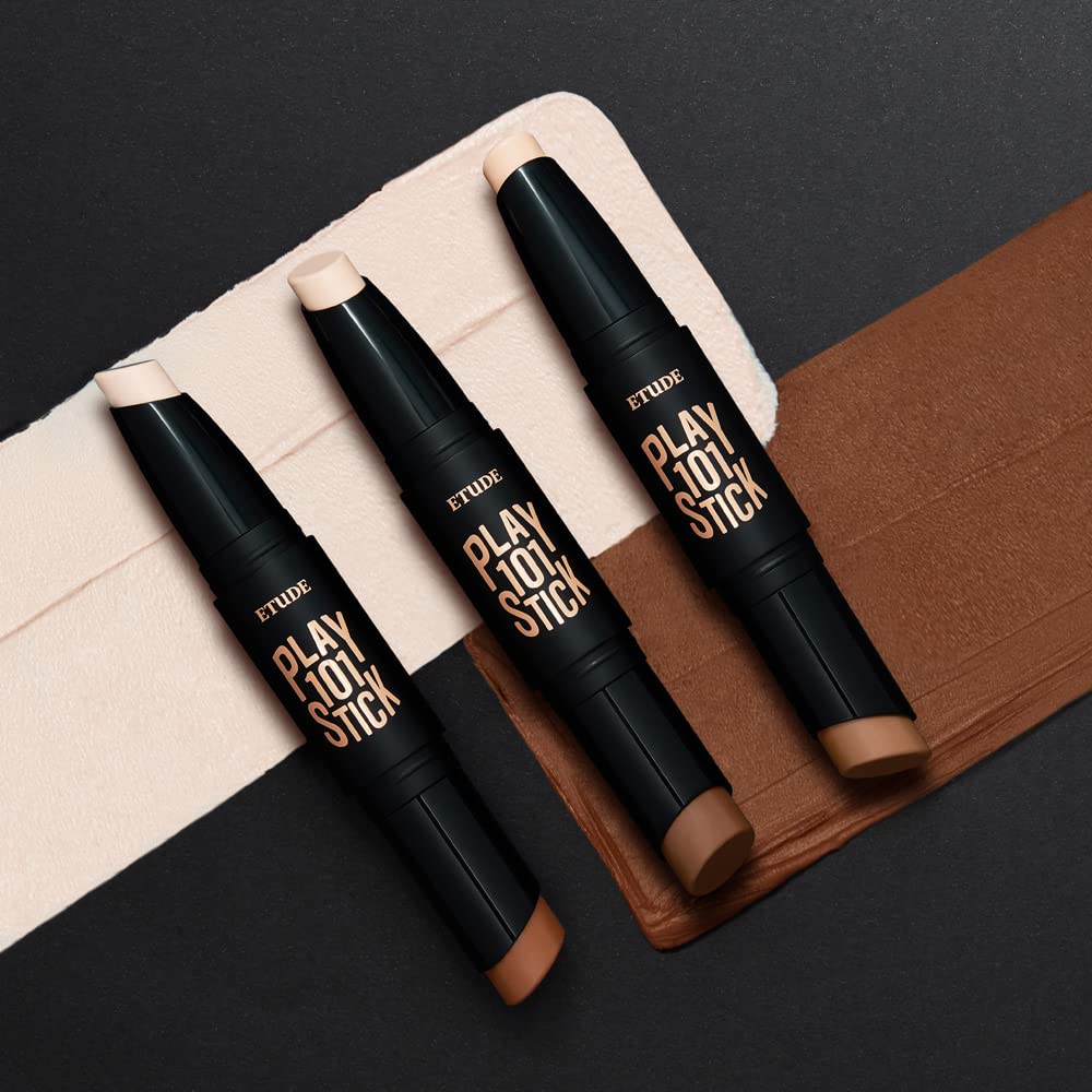 ETUDE Play 101 Stick Contour Duo shades nose, hairline, and jawline for sculpted edges