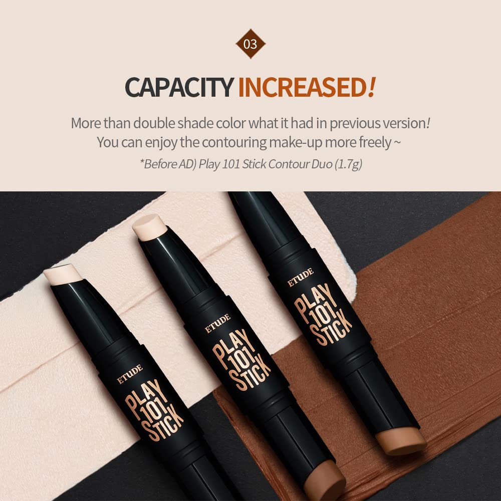 ETUDE Play 101 Stick Contour Duo suits all skin types for versatile contouring