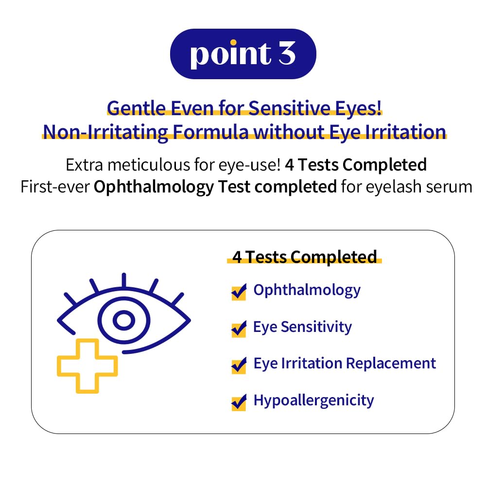 ETUDE Power Eyelash Ampoule ophthalmology test badge emphasizing eye safety